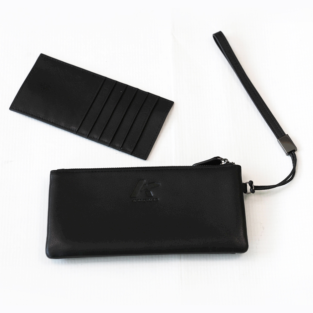 Sheepskin Leather Wristlet Clutch Wallet Purse