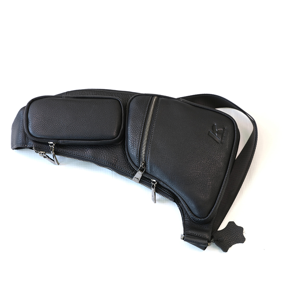 Vintage Leather Sling Bag for Men Crossbody Shoulder Chest Day Pack