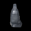 Mens Sling Bag Small Genuine Leather Chest Shoulder Bags Travel Crossbody Casual Daypack Black