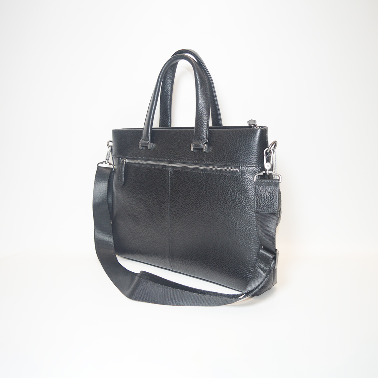 Men Minimalist Design Waterproof Real Leather Briefcase Messenger Bag Office Business Laptop Bag