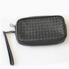 Soft Square-shaped Genuine Leather Weave Handbag Purse Wrist Bag