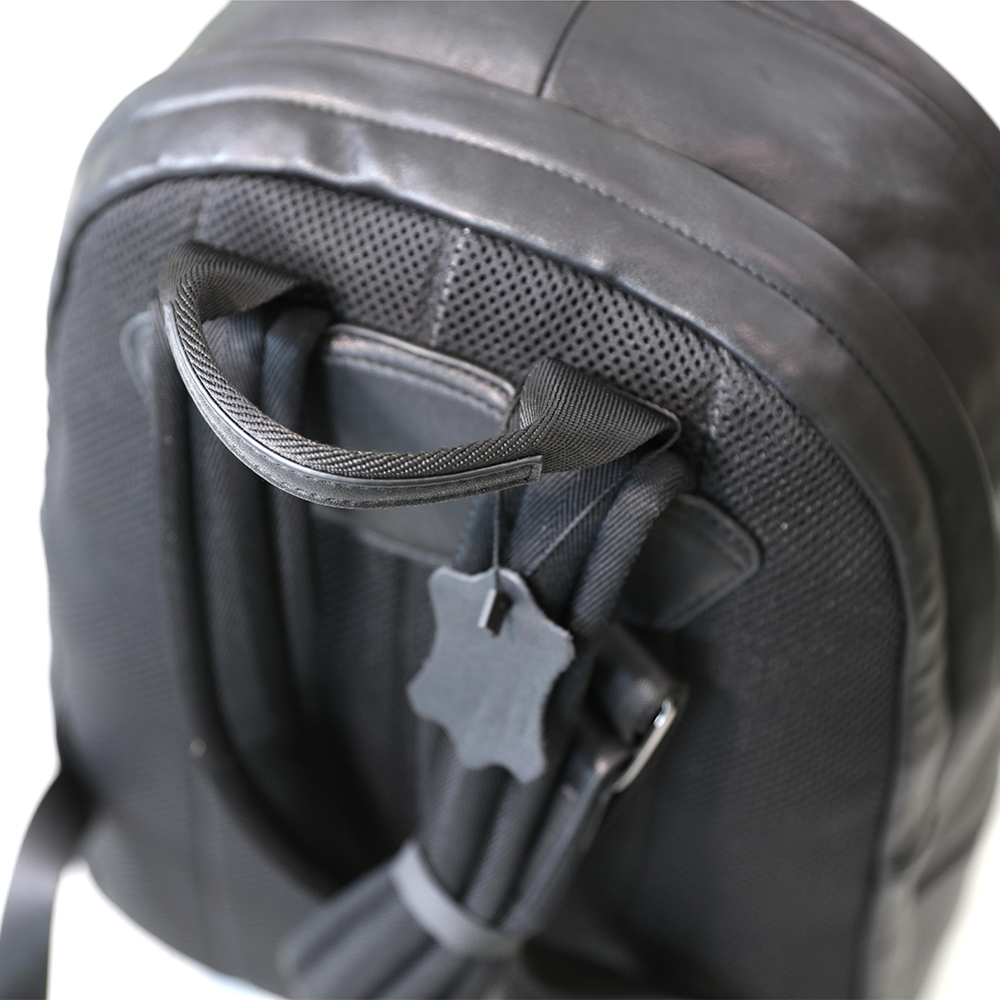 Soft Leather Multi Compartment Backpack Black