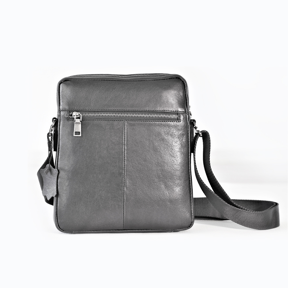 Men's Leather Small Crossbody Bag for Work Business Travel
