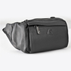 Black Fanny Pack for Men Genuine Leather Waist Bag Multiple Pockets Metal Zippers Belt Bag