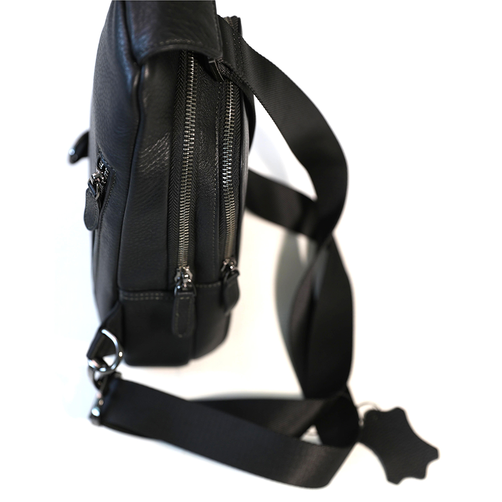 Men's Genuine Leather Sling Bag Chest Shoulder Daypack Waterproof Crossbody Bag