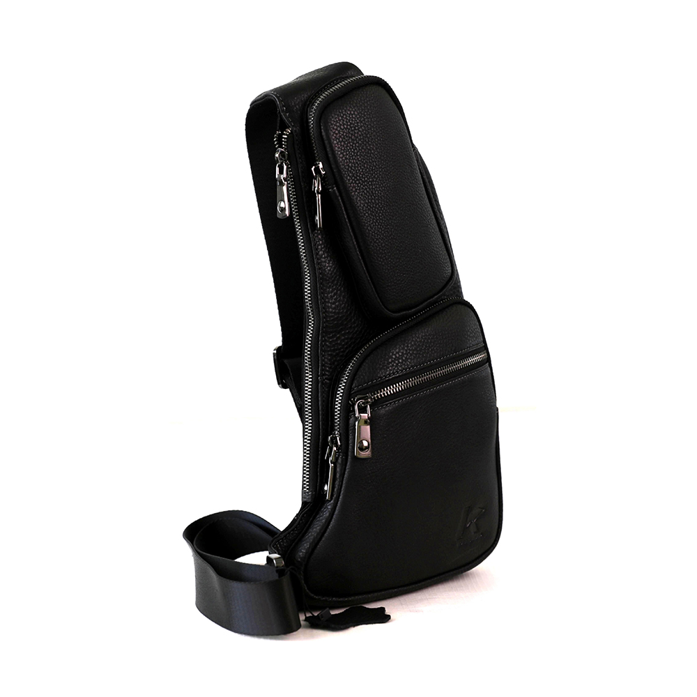Vintage Leather Sling Bag for Men Crossbody Shoulder Chest Day Pack