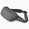 Genuine Leather Designer Travel Fanny Pack with Waist Belt Black
