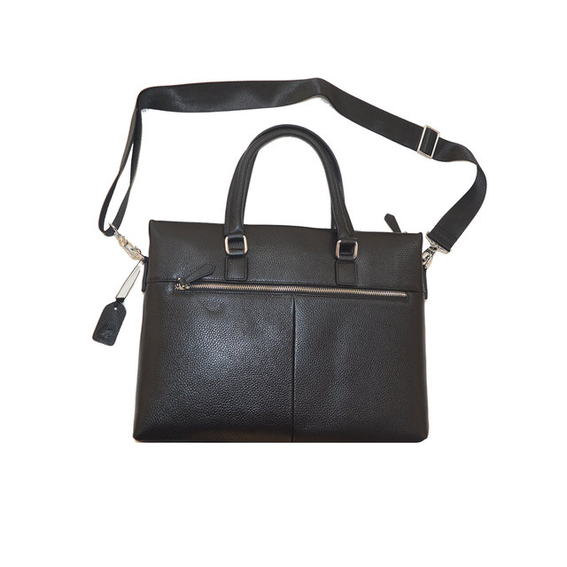 Black Custom Slim Executive Travel Bag Handbag Messager Bag Men's Genuine Leather Business Laptop Briefcase