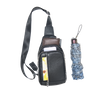 Genuine Leather Sling Bag for Men and Women Crossbody Small Chest Travel Daypack Black