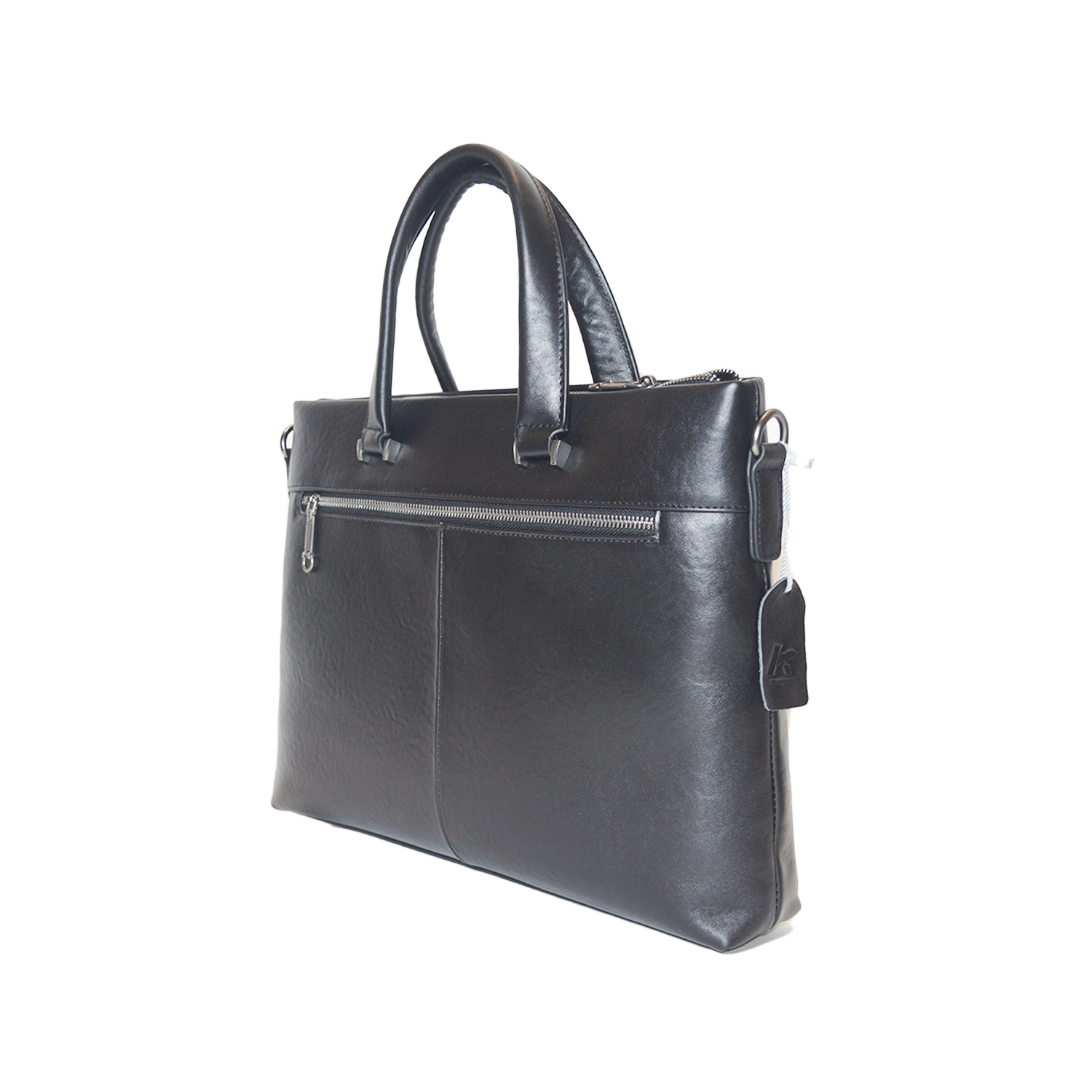 Black Genuine Leather Lawyers Briefcase Shoulder Laptop Business Bags for Men & Women with Magnetic Snap Pocket