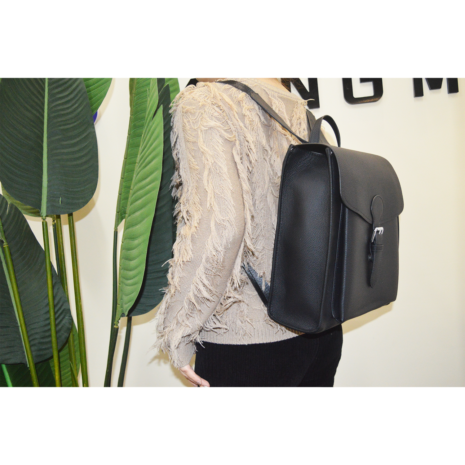 Elegant Leather Laptop Backpack