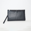 Men's Genuine Leather Clutch Bag Minimalist Business Wrist Wallet Purse with Zipper Card Slots