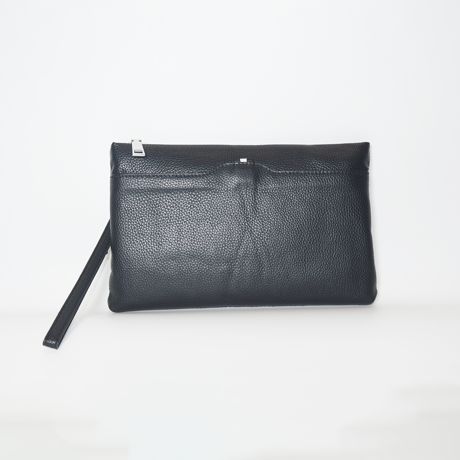 Men's Genuine Leather Clutch Bag Minimalist Business Wrist Wallet Purse with Zipper Card Slots