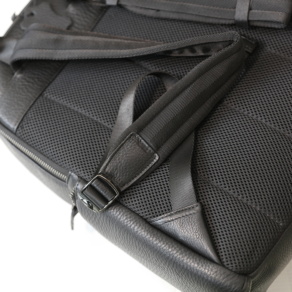 Classic Leather Woman's Men's Backpack with Side Pockets