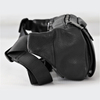 Black Fanny Pack for Men Genuine Leather Waist Bag Multiple Pockets Metal Zippers Belt Bag