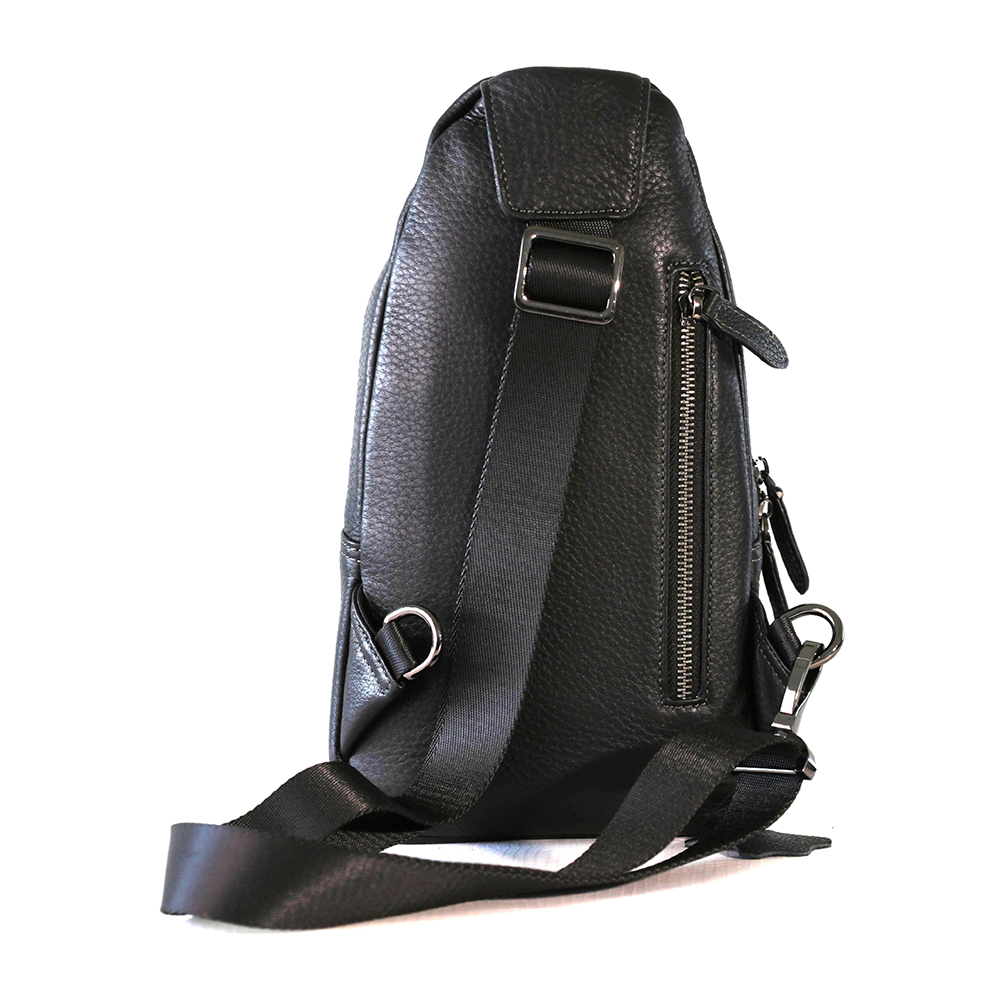 Men's Genuine Leather Sling Bag Chest Shoulder Daypack Waterproof Crossbody Bag