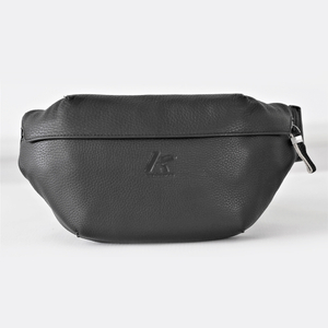 Genuine Leather Designer Travel Fanny Pack with Waist Belt Black
