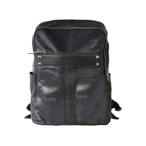 Rivet Finish Black Sheepskin Backpack