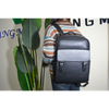 Black Leather Backpack with Big Compartments