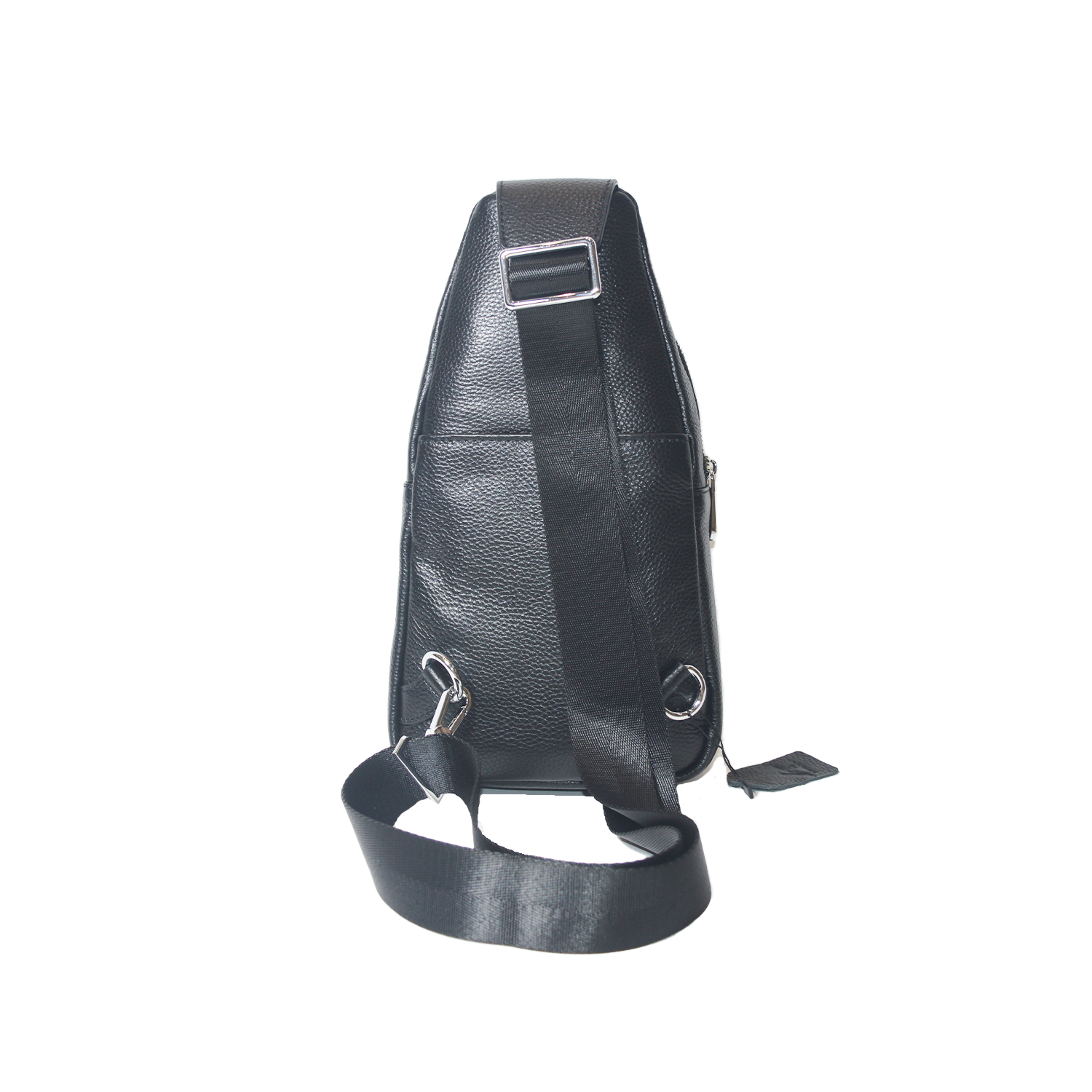 Genuine Leather Sling Bag for Men and Women Crossbody Small Chest Travel Daypack Black