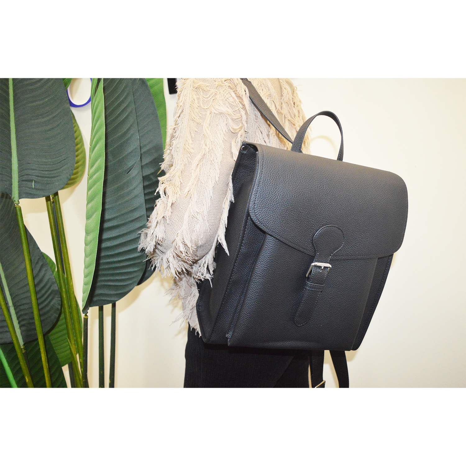 Elegant Leather Laptop Backpack