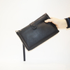 Men Clutch Bag Long Wallet Purse Card Holder Case Genuine Leather Business Classic Clutch with Double Zip Handbag