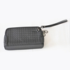 Soft Genuine Leather Weave Handbag Purse Wrist Bag with Double Zipper