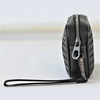 Soft Square-shaped Genuine Leather Weave Handbag Purse Wrist Bag