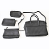 Napa Head Layer Genuine Leather Woven Briefcase Bag with Purse Suits