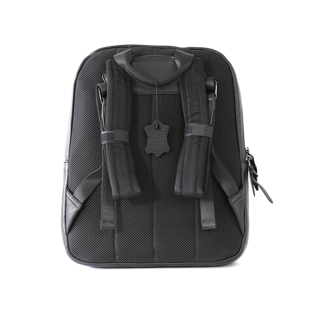 Quality Ladies/Unisex Soft Black Leather Backpack with Front Compartment