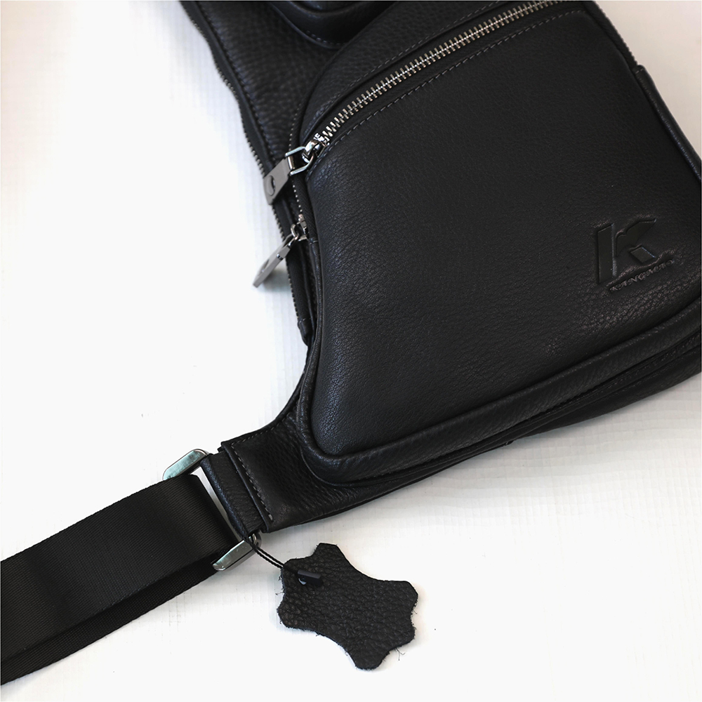 Vintage Leather Sling Bag for Men Crossbody Shoulder Chest Day Pack