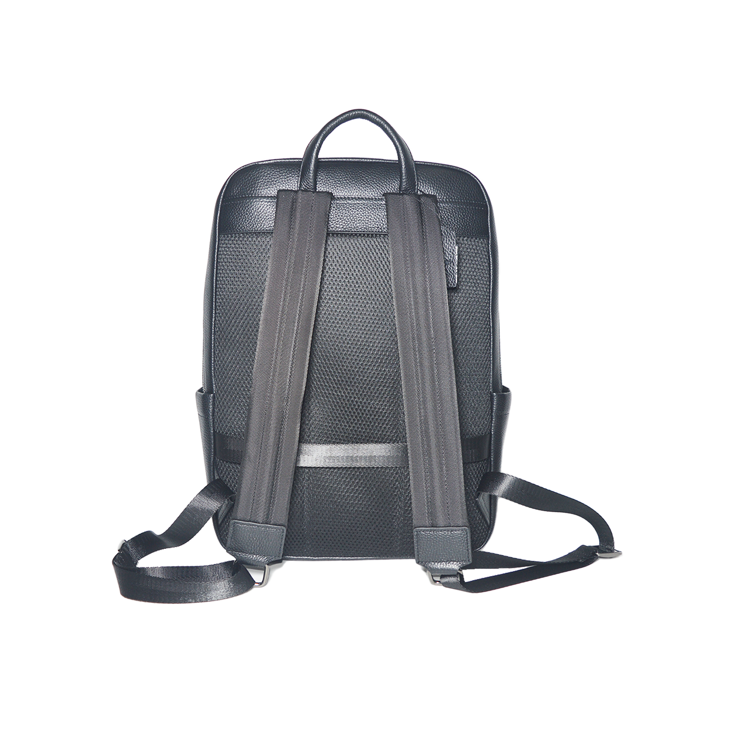 Black Leather Laptop Backpack