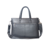 Geometric Pattern Design Cowhide Genuine Leather Briefcase Shoulder Laptop Business Slim Bags for Men & Women Black