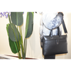 Full Grain Cow Leather Portable Briefcase Bag Laptop Leather Business Bag with Magnetic Snap