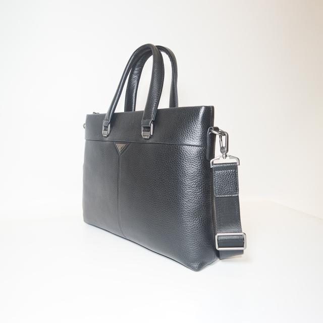 Formal Genuine Cowhide Leather Briefcase Shoulder Laptop Business Bag for Men & Women