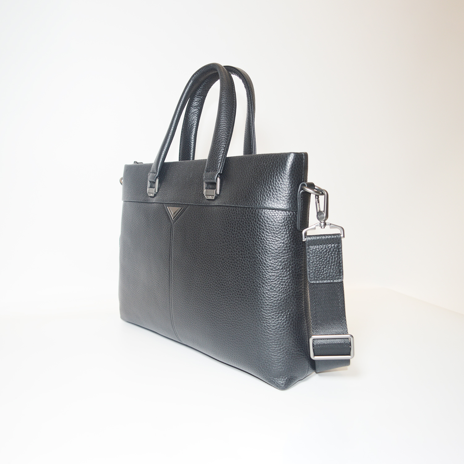 Formal Genuine Cowhide Leather Briefcase Shoulder Laptop Business Bag for Men & Women