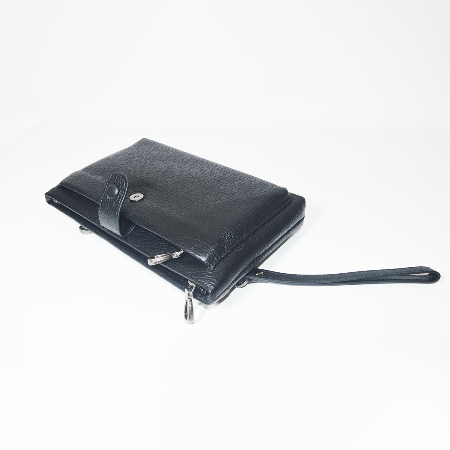 Men Clutch Bag Long Wallet Purse Card Holder Case Genuine Leather Business Classic Clutch with Double Zip Handbag