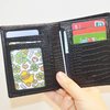 Black Small Crocodile Clutch Wallet Slim Bifold Wallet Minimalist with 4 Card Slots Cash Pockets