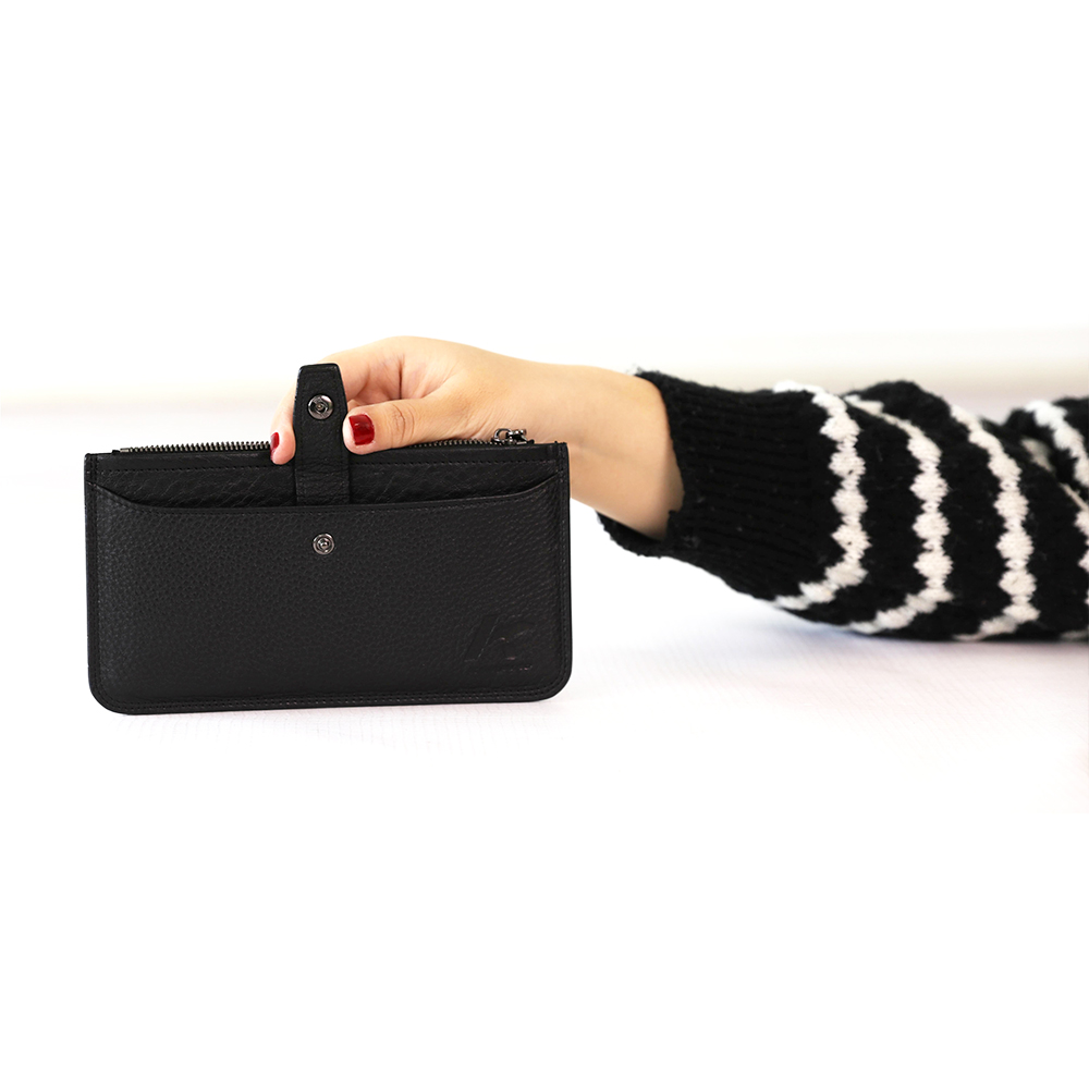 Soft Leather Lightweight Wallet with Buckle Pocket