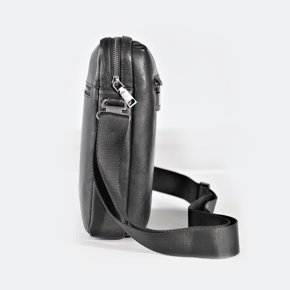 Men's Leather Small Crossbody Bag for Work Business Travel