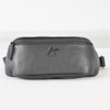 Soft Genuine Leather Sling Bag Crossbody Fanny Pack with Extended Waist Belt Black