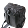 Double Zipper Black Backpack Sheepskin with Front Pocket